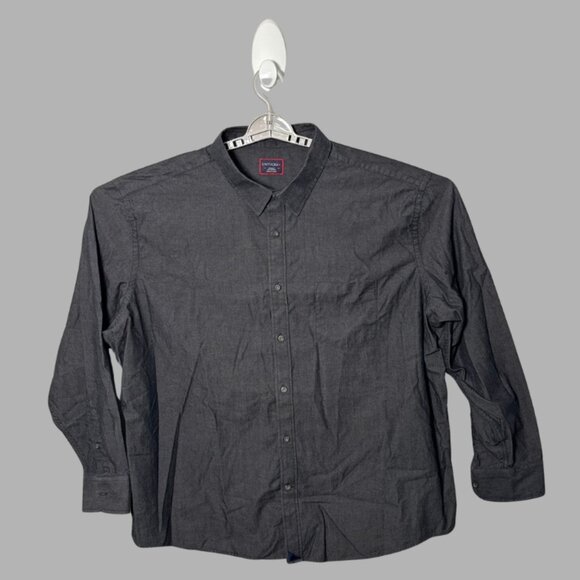 UNTUCKit Long Sleeve Button Down Shirt Men's Size XXXL Dark Gray/Black Chambray - Picture 1 of 3